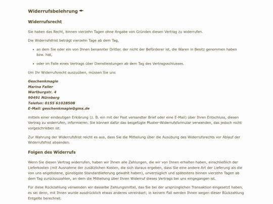 widerruf screenshot