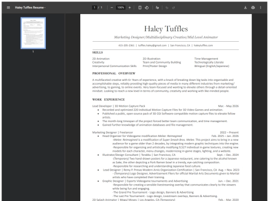 tufflesresume screenshot