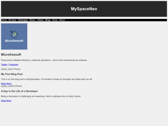 myspace/blogs screenshot