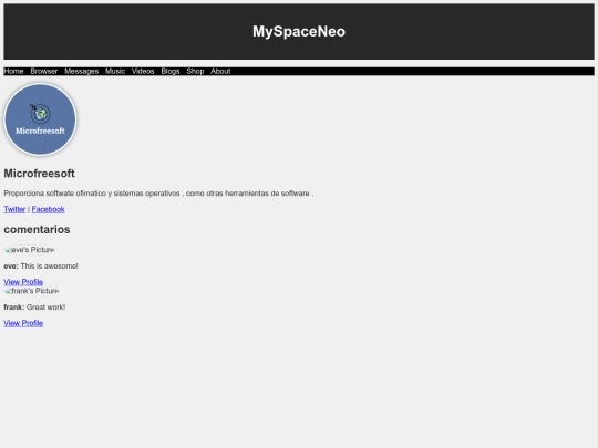 myspace screenshot