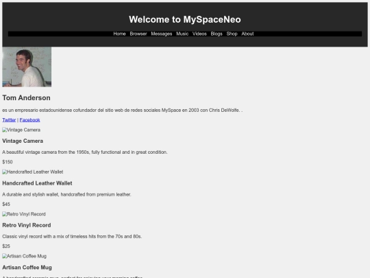 myspace/shop screenshot