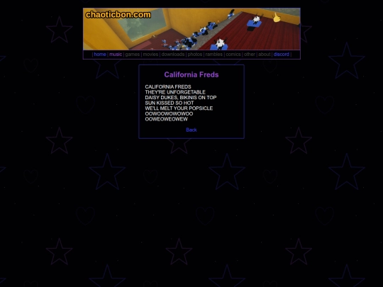 music/plush-shenanagins/californialyrics screenshot