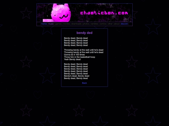 music/waffles/bendylyrics screenshot