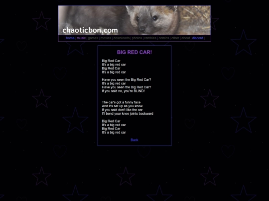 music/waffles/redcarlyrics screenshot