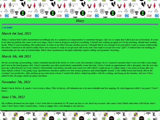 diary screenshot