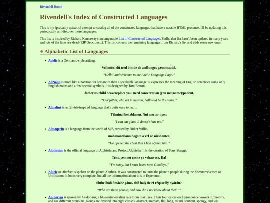 conlangs screenshot