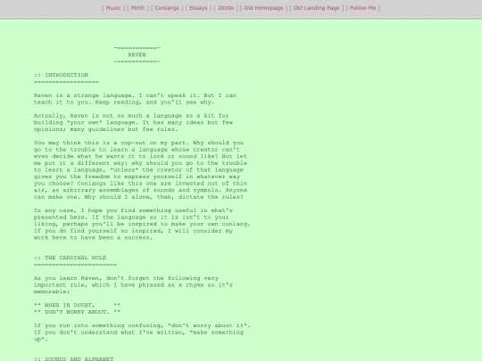 conlangs/raven screenshot