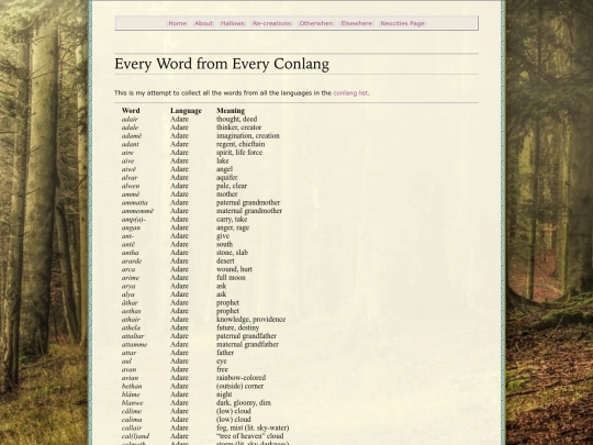 library/conlangs/all-words screenshot