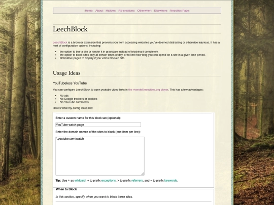 tools/leechblock screenshot