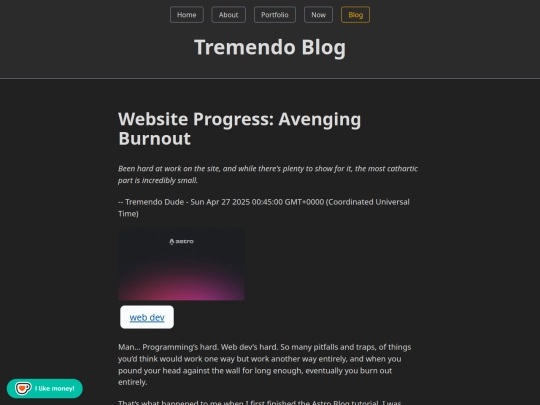blog/post-7-website-progress-avenging-burnout screenshot