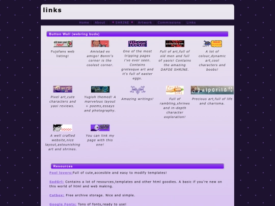 links screenshot