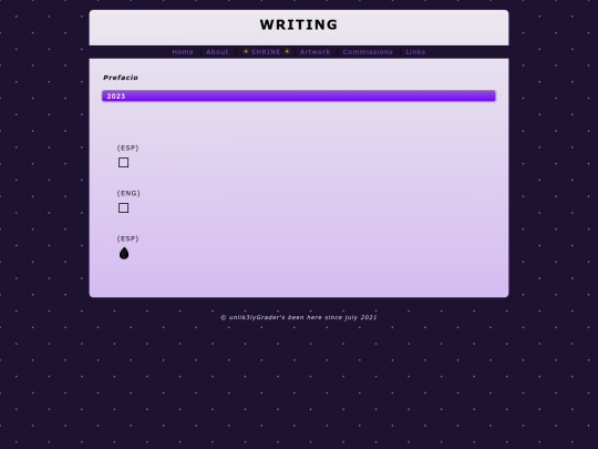 writing screenshot