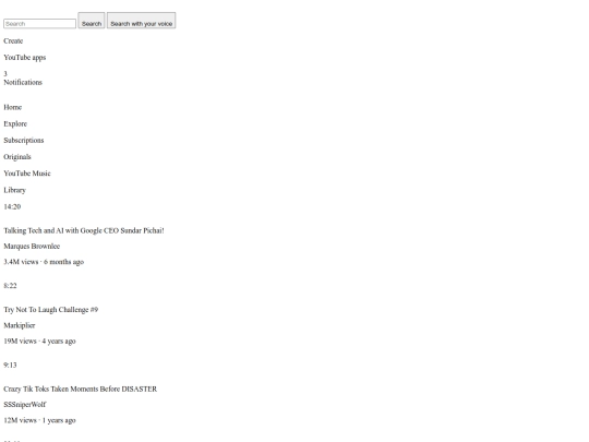 Youtube page screenshot