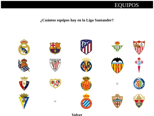 Practica9/LigaSantander/Equipos screenshot