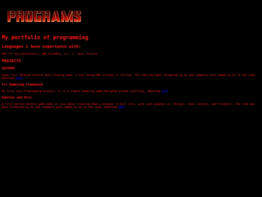 programs screenshot