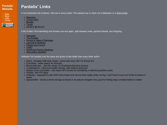 links screenshot