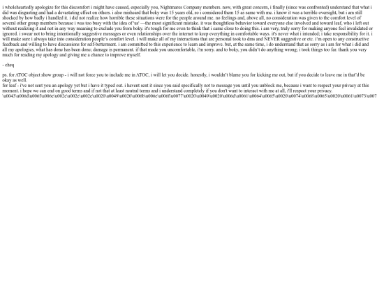 apology screenshot