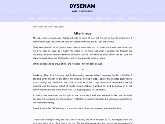 short-stories/afterimage screenshot