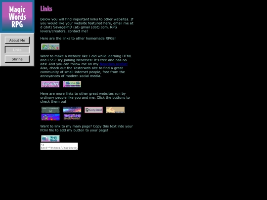 links screenshot