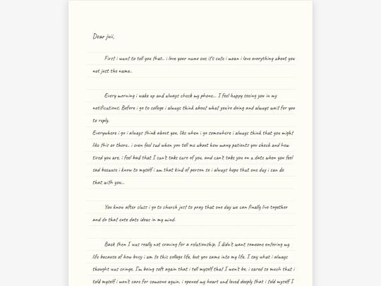 Letter screenshot