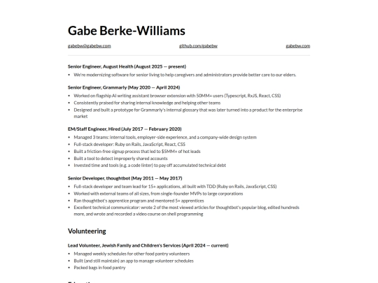 resume screenshot