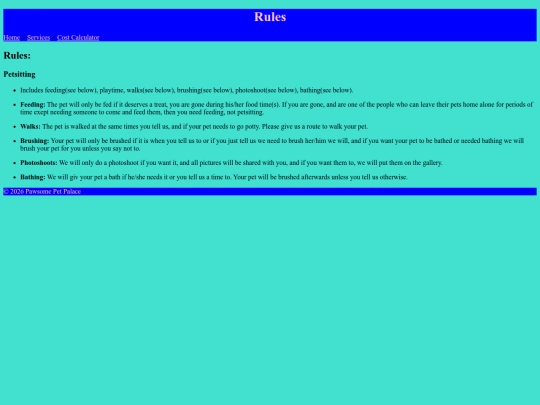 Rules screenshot