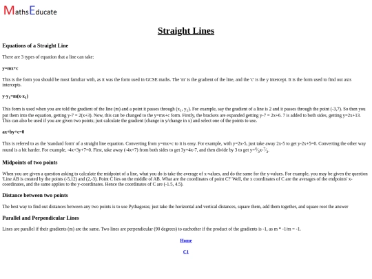 Units/C1Topics/StraightLines screenshot