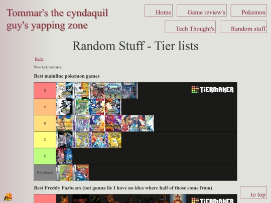 TierLists screenshot