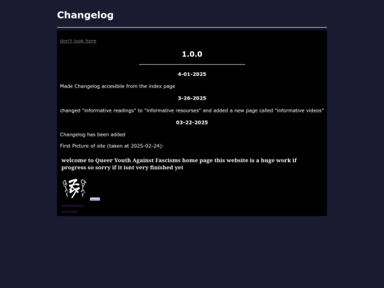 Changelog screenshot