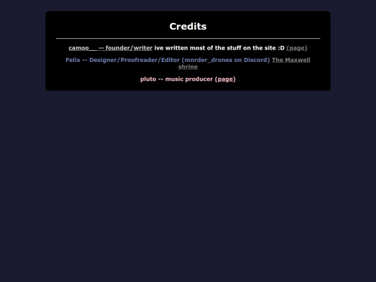 important/credits screenshot