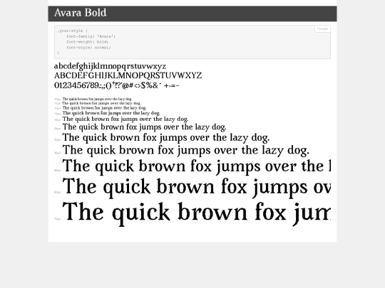 font/demo screenshot