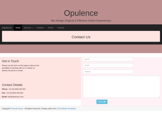 opulence/contact screenshot