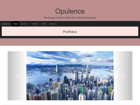 opulence/portfolios screenshot