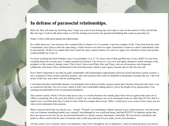 parasocial screenshot