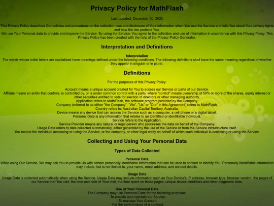 Mathflashpolicy screenshot