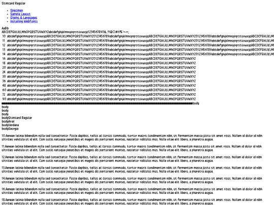 Stimcard_Font/stimcard-demo screenshot