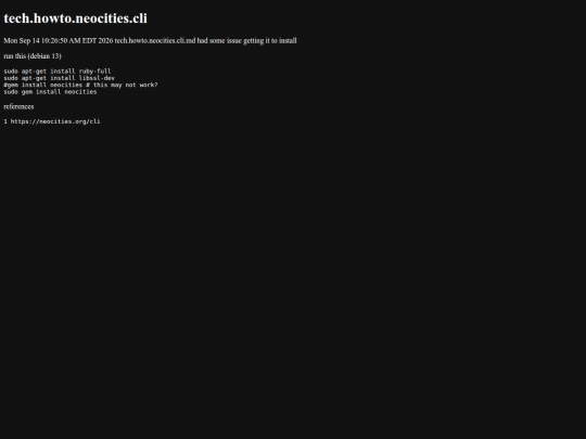 tech.howto.neocities.cli screenshot