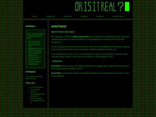 writing screenshot