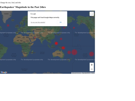 GEOG3530/code12/12_09d_JSON_Earthquake_Circles screenshot
