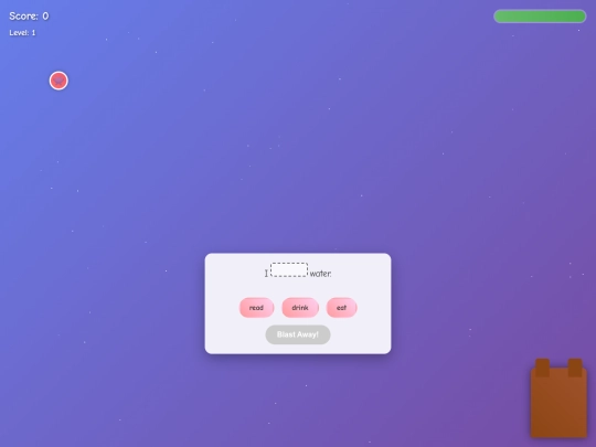 EngGames/sentenceblaster screenshot