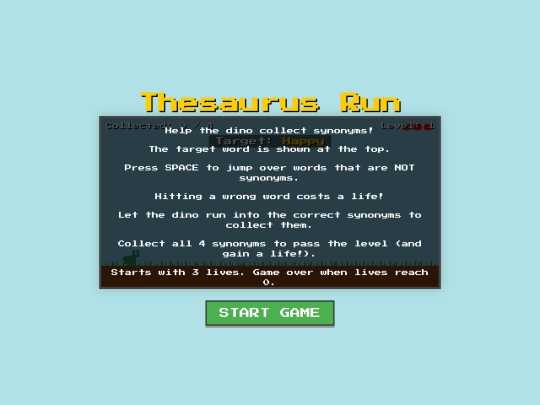 EngGames/thesaurusrun screenshot