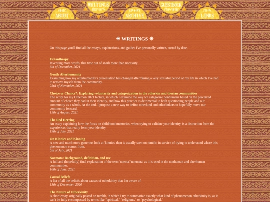 writings screenshot