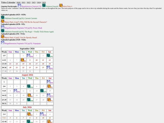 videos/calendar screenshot