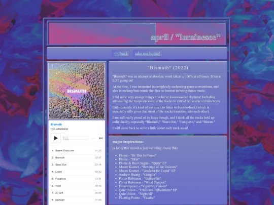 discography/bismuth screenshot