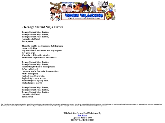 lyrics/tmnt lyrics screenshot