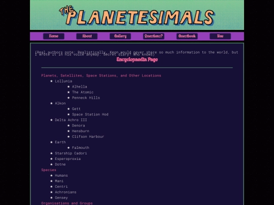 lorePages/nav screenshot