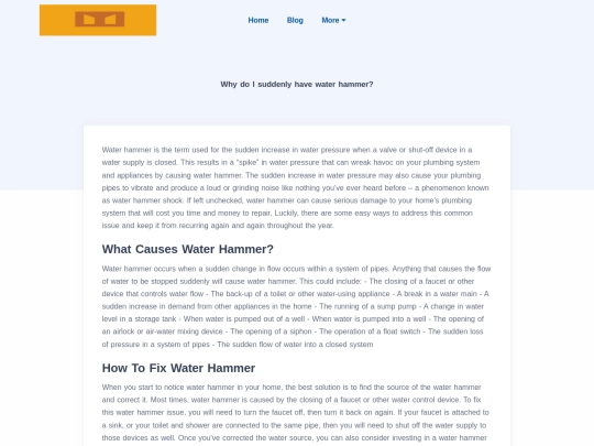 blog/why-do-i-suddenly-have-water-hammer screenshot