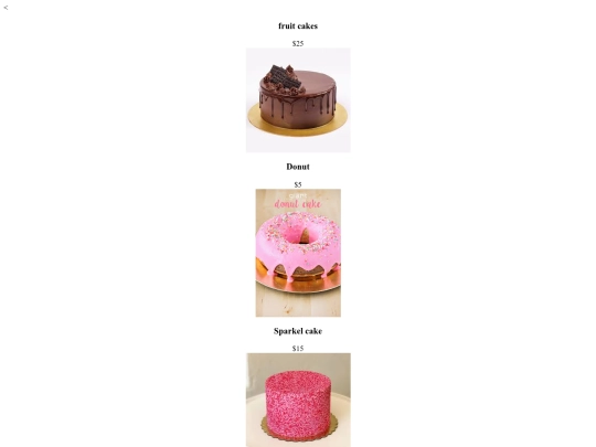 cakes /prodects screenshot