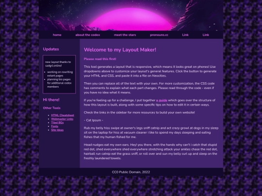 sadgrl-layout screenshot