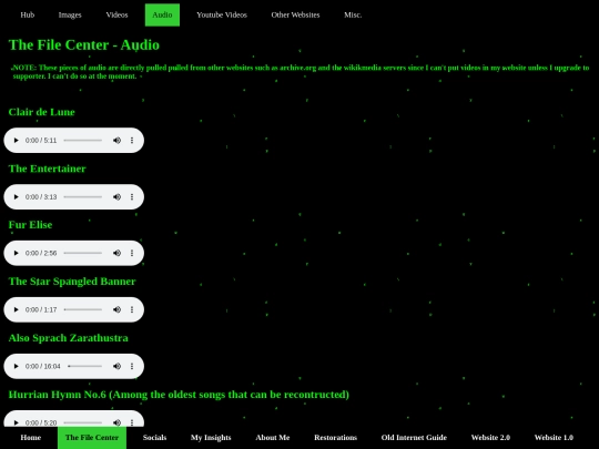 Website 3.0/thefilecenter/audio screenshot